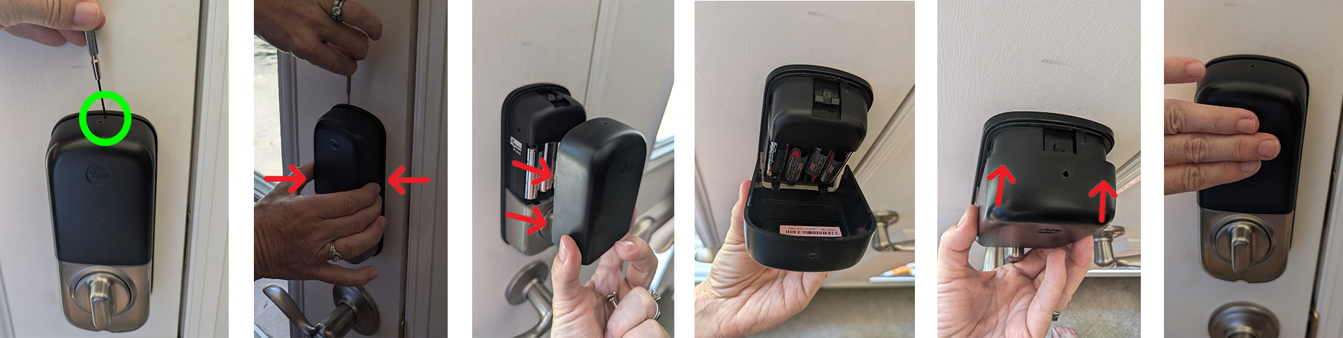 Steps to replacing batteries in new Yale smart lock