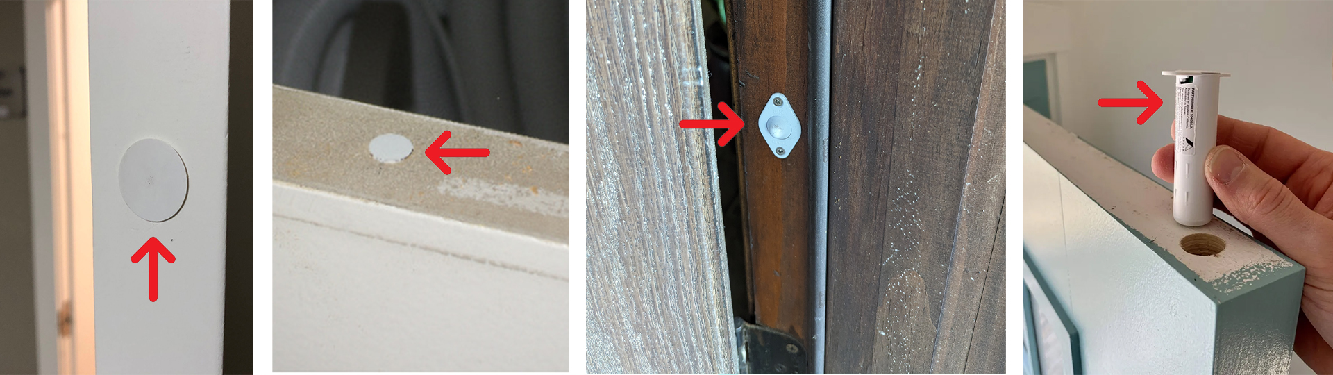 Recessed security door sensors in door frames