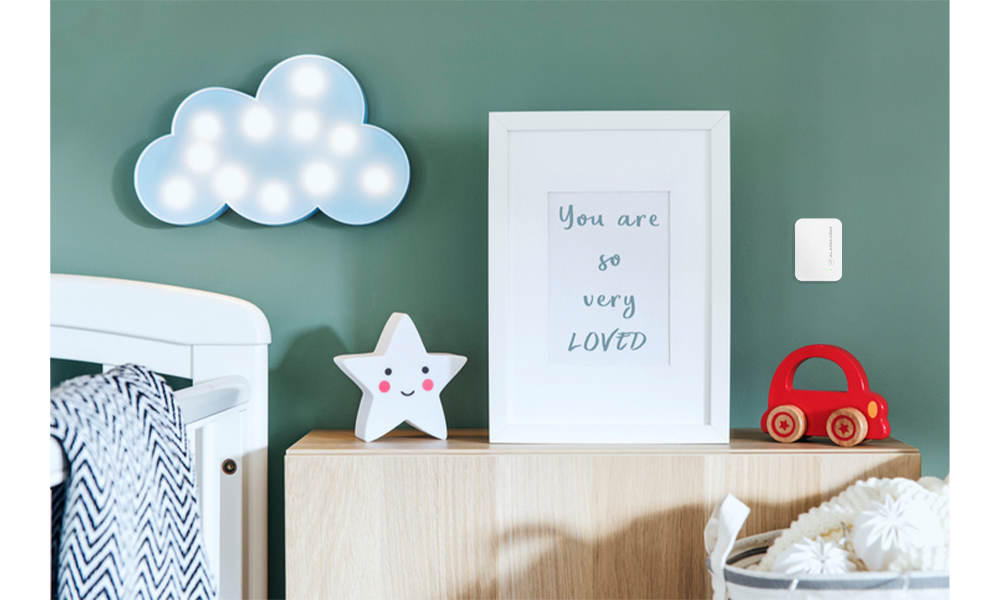 DFW Security Temperature Sensor on wall in baby room nursery