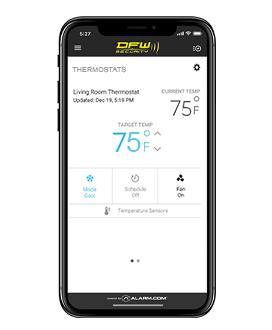 Smart Thermostat App on Phone DFW Security